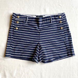 Cynthia Rowley Striped Navy Nautical Gold Button Accent Shorts Size 4